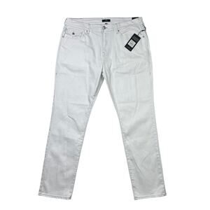 True Religion Geno Relaxed Slim Flap Jeans White